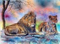 Groß Lion und Lionesse aus Afrika
